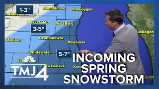 Winter Storm Warning: Heavy, wet snow moves into Wisconsin image