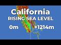 California 🇺🇸 - Rising Sea Level(4K) 🌊 #geography #map #usa #california #sealevelrise