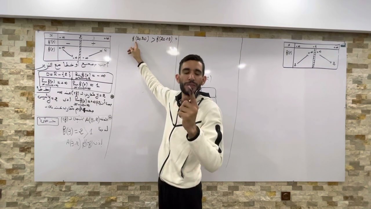 كيفية الإجابة بصحيح وخطأ من خلال جدول التغيرات ❤️