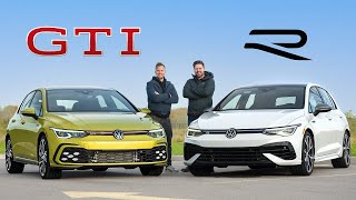 2022 VW Golf GTI vs Golf R Review // Thrifty Meets Drifty