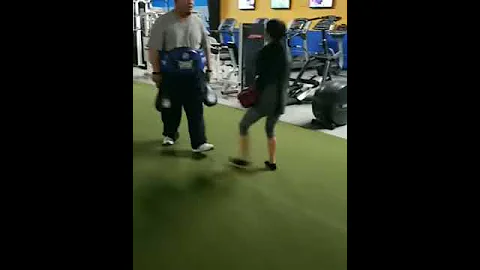 Sadi girl working out with her dad