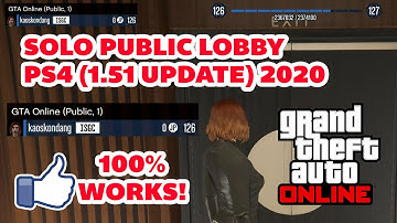GTA Online Solo Public Session PS4 version 1.51 (2020) 100% Works!