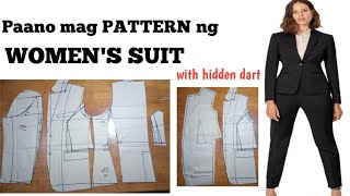 HOW TO MAKE PATTERN FOR WOMEN'S SUIT / BLAZER. PAANO MAG PATTERN NG WOMEN'S SUIT / BLAZER.