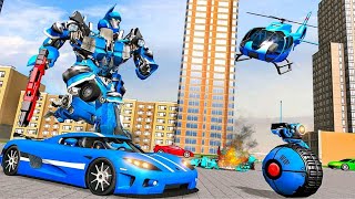 US Police Robot Multi Transformation Car Helicopter Wars - Android Gameplay FHD screenshot 4