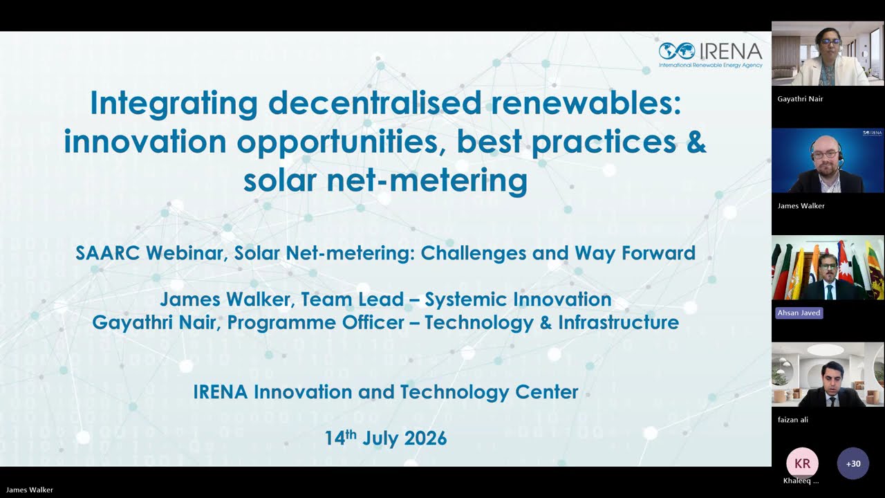 SAARC Webinar on Solar Net metering Challenges and Way Forward
