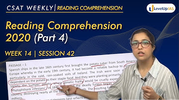Lecture 42 CSAT Weekly PYQ Series: Reading Comprehension UPSC 2020 #pyq | Part-4  #levelupias