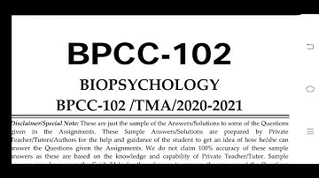BPCC 102 IGNOU SOLVED ASSIGNMENT 2020-21