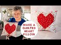 HEART QUILT BLOCK TUTORIAL | How to make a quilted pillow