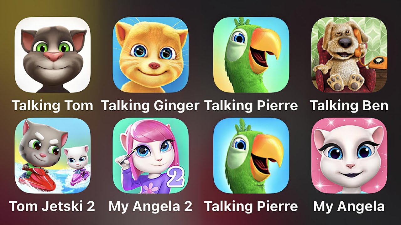 Talking Tom, Talking Ginger, Talking Pierre, Talking Ben, Tom Jetski 2 ...