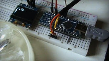 Thermometer on the arduino nano, OLED 0,96 inch 128x64 and temperature sensor DS18B20.