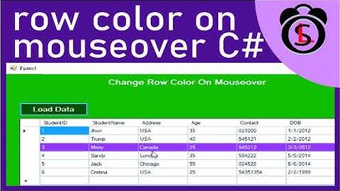 how to change datagridview row color on mouseover in c#, highlight datagridview row on mouseover