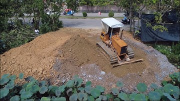 Pond Filling Kickoff Dozer D31P & Dump Trucks in Action!