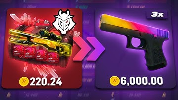 TRIPLE GLOCK FADE from the G2CASE?! (CSGOROLL)