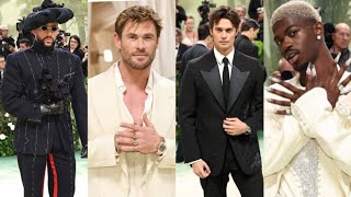 Chris Hemsworth, Nicholas Galitzine,bad Bunny,Lil nas x , mens fashion at met Gala