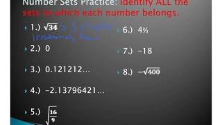 #1.1 - 2.1 Number Sets - Algebra 2