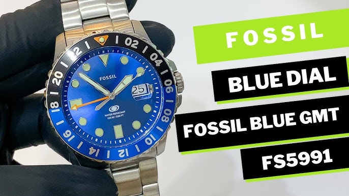 Fossil Blue GMT Oasis Silicone FS5992 - YouTube