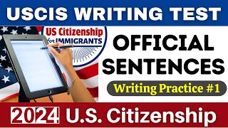 Writing Test Practice No.1 for US Citizenship Interview 2024 ✍️ USCIS Official Vocabulary | N-400