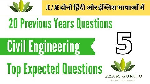 Top 20 Expected Questions || SSC Je , NHPC JE, HPSSSB JE ,JKSSSB JE Part - 5