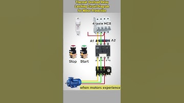 Thermal Relay Motor Protection Circuit Diagram #motor #motorprotection #wiring