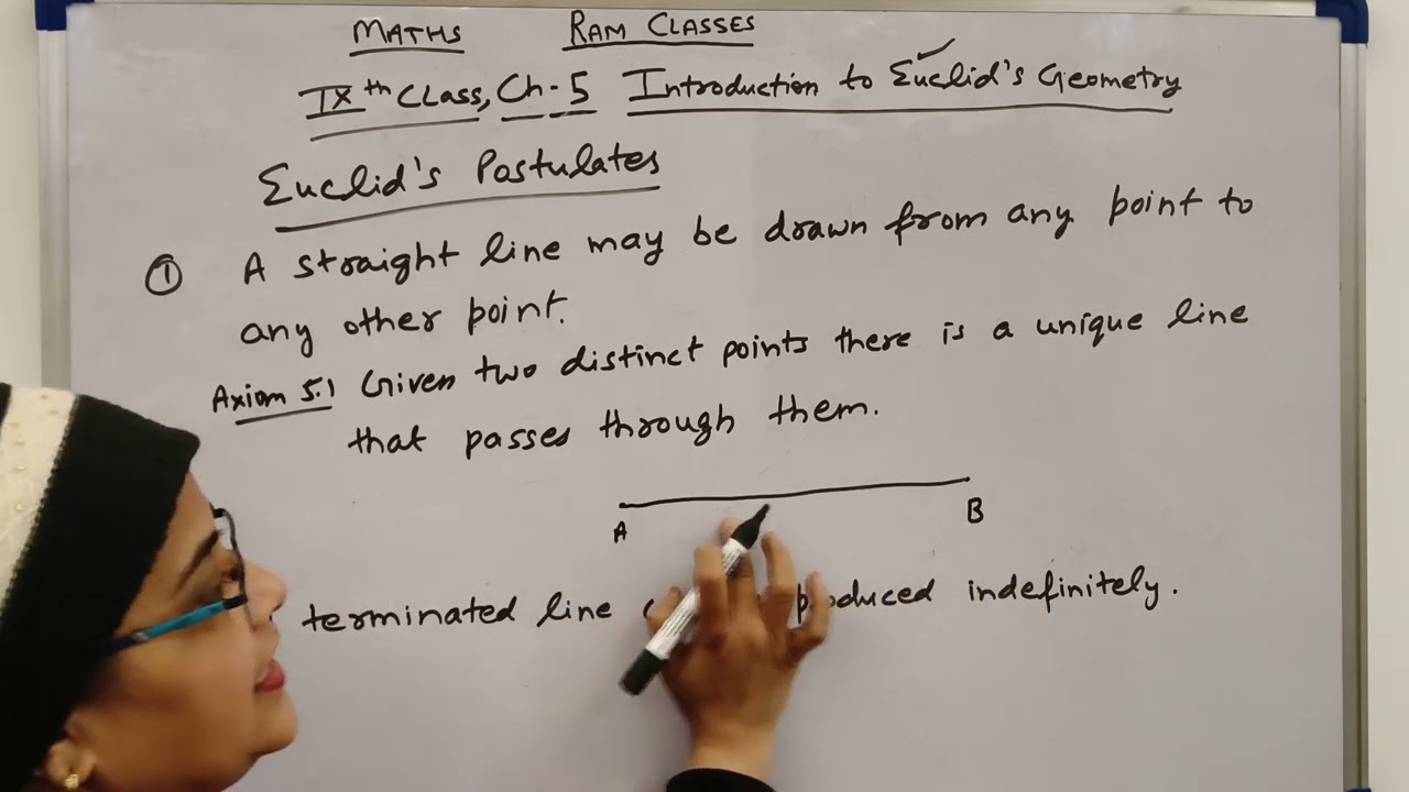 Ch-5 Ruclid's Postulates Introduction to Euclid's Geometry IX class By Tripta Sharma🙂