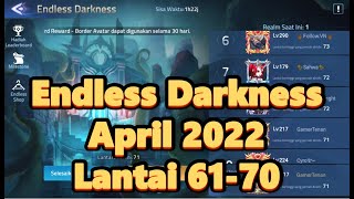 Endless darkness mla April 2022 Lantai  61 sampai lantai 70 - Mobile legends adventure