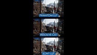 Sony LUT vs Resolve CST vs Phantom LUT #shorts