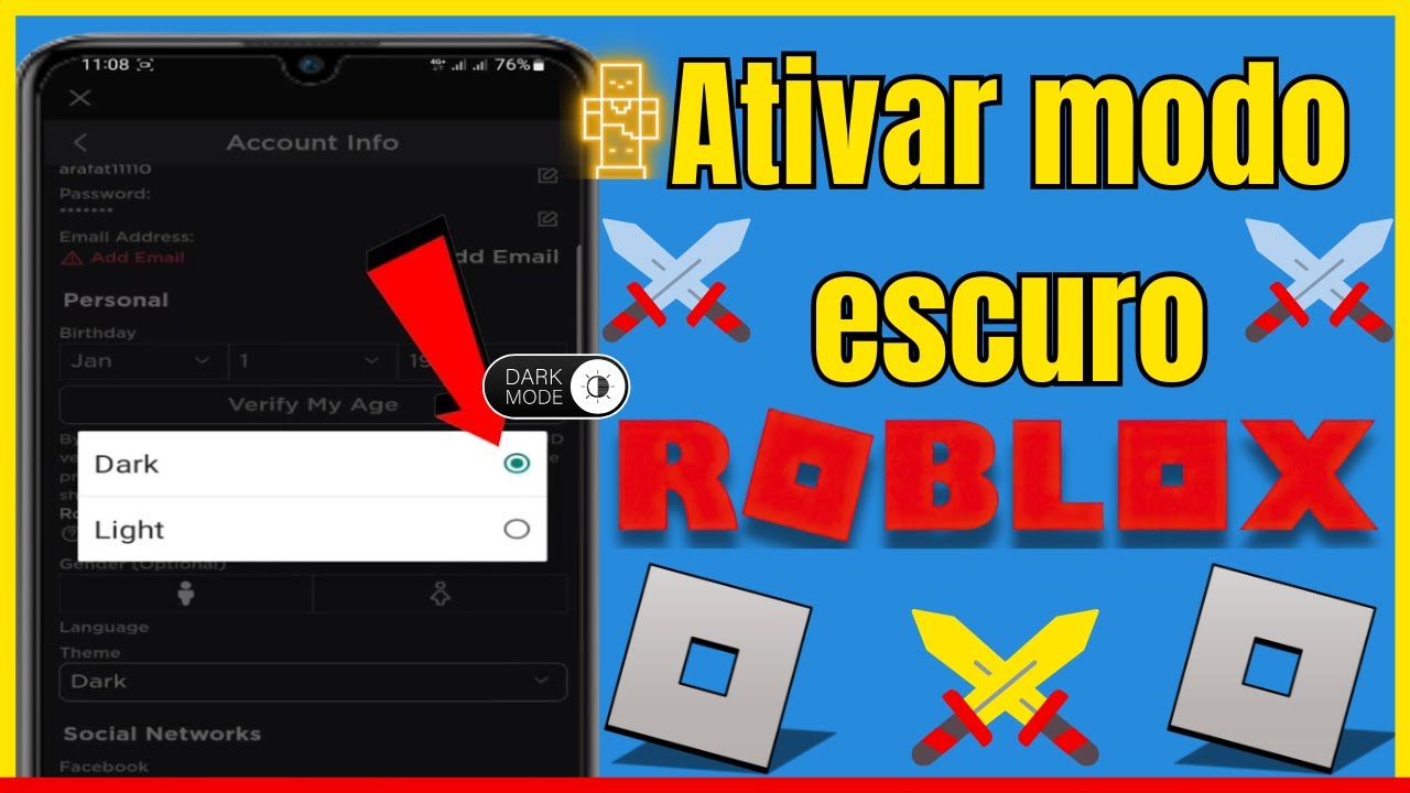 Como Ativar o Modo Escuro no Roblox! 🌑 Diga Adeus ao Brilho! - YouTube