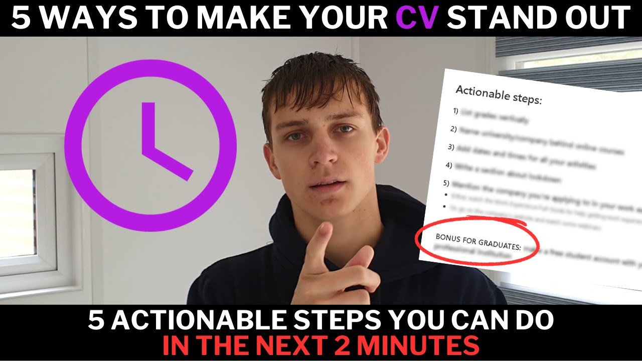 5 ways to make your CV stand out RIGHT NOW | 5 actionable steps you can ...