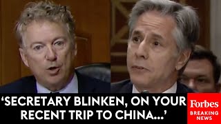 Breaking Rand Paul Grills Blinken About Biden Jumping On The Trump Train With Tariffs On China