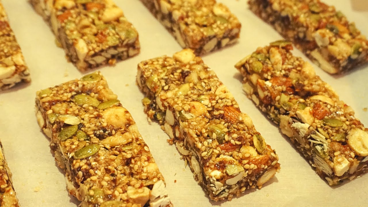 Healthy Energy Bar Dates and Nuts Bar Healthy Snacks SuagrFree, No Bake & Without Oven