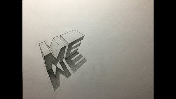How to draw the letter "ME" in Three Point Perspective, part 1