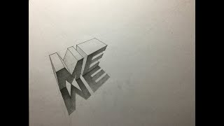 How to draw the letter 'ME' in Three Point Perspective, part 1 How to draw the letter 'ME' in Three Point Perspective, part 1