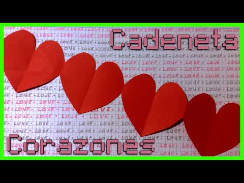 ⩥ Cómo hacer una GUIRNALDA de CORAZONES 💖 | CADENETA PASO A PASO