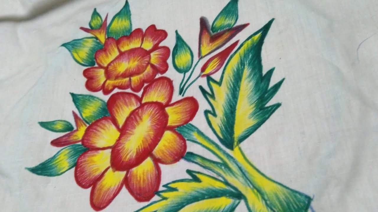 Fabric painting car pillow cover painting karne ka Tarika basic design