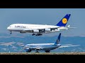 Plane Spotting at San Francisco Airport (SFO) | STUNNING Heavy Arrivals - A350, A380, B777, B747...