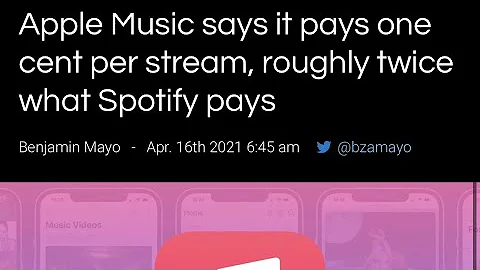 APPLE MUSIC NOW PAYS OUT 1 CENT PER STREAM ?