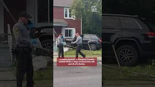 Dauphin County chase ends with crash into porch, one in custody