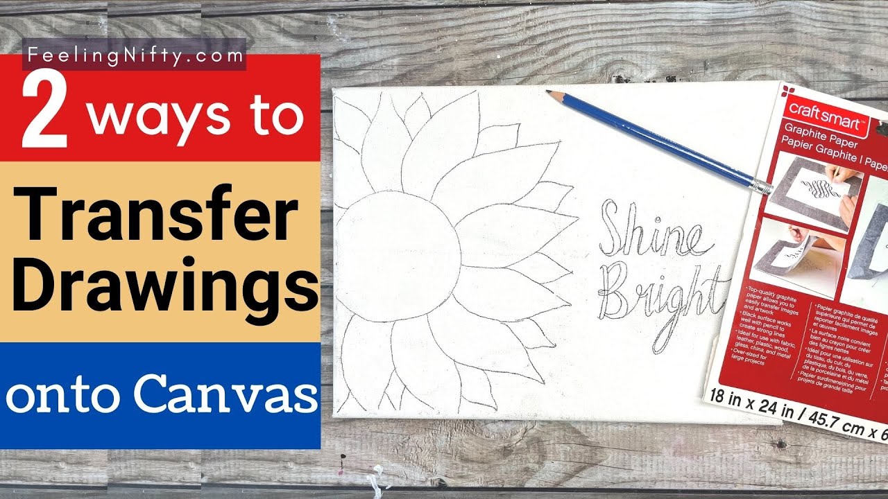 2 Ways How To Transfer Drawings To Canvas✏️ 🖼️ (with & without transfer  paper /graphite paper) 