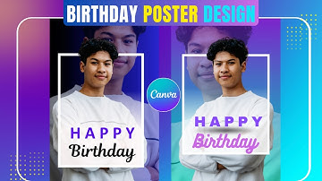 Birthday poster design Photo Editing in Canva | Canva Tutorial for Beginners #canva #canvatutorial