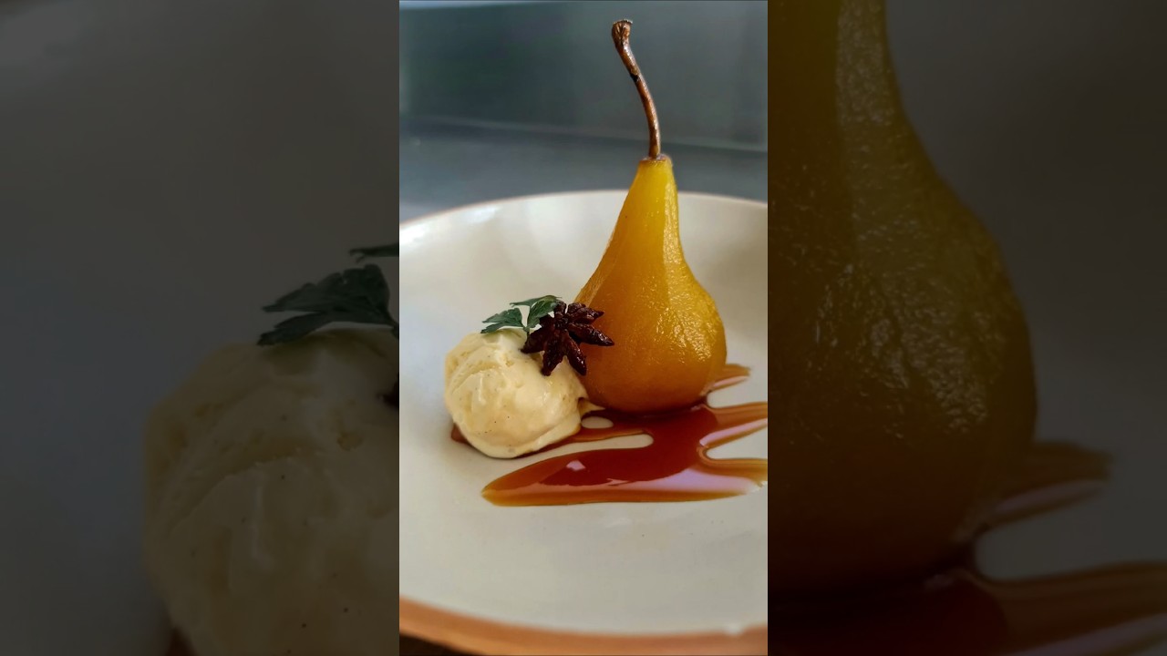 Classic poached Pear Dessert 