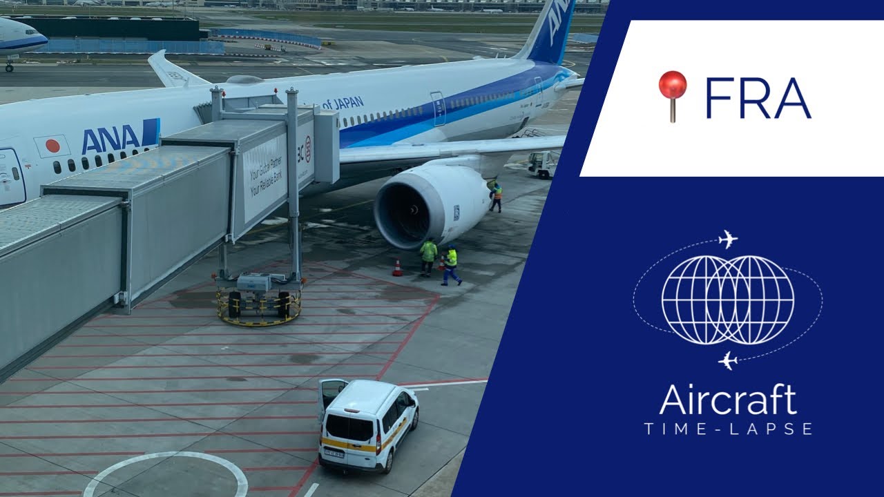 Time-lapse of Frankfurt Airport Terminal 1  logistics on 4-Nov-22