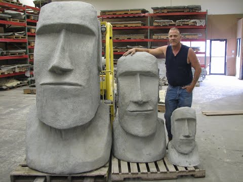 Making a Moai statue from Easter Island
