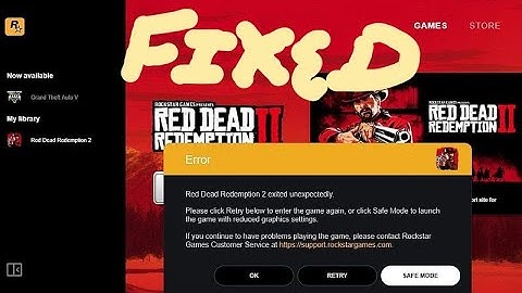 ||Fix|| Red dead redemption 2 exited unexpectedly PC Error ||Fixed Permanent||
