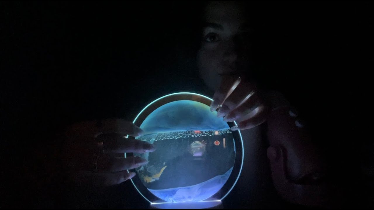 ASMR for sleep!! solid glass tapping with light, inaudible whispering,  + positive  affirmations