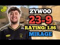 ZYWOO (23-9) RT: 1.86 | EU FACEIT (MIRAGE) +VOICE | CS2 POV