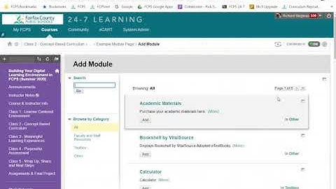 Blackboard - Add Module Page to a Class
