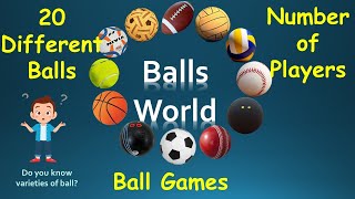 Different types of balls|indoor and outdoor game balls|Balls World |players in ball game-Kids Entry. screenshot 1
