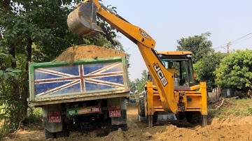 JCB Company Backhoe Loading Soil In Tripper Dump Video