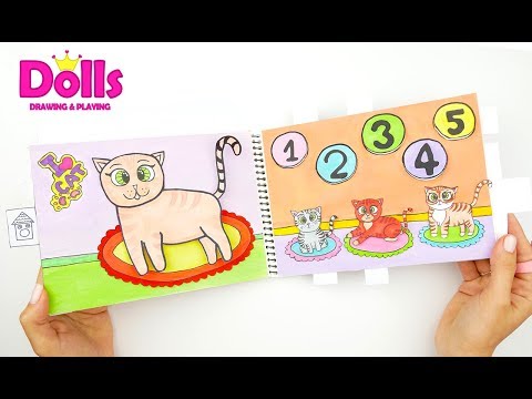 DOLLHOUSE FOR MOMMY CAT & KITTENS QUIET BOOK PAPERCRAFT TOYS FOR KIDS