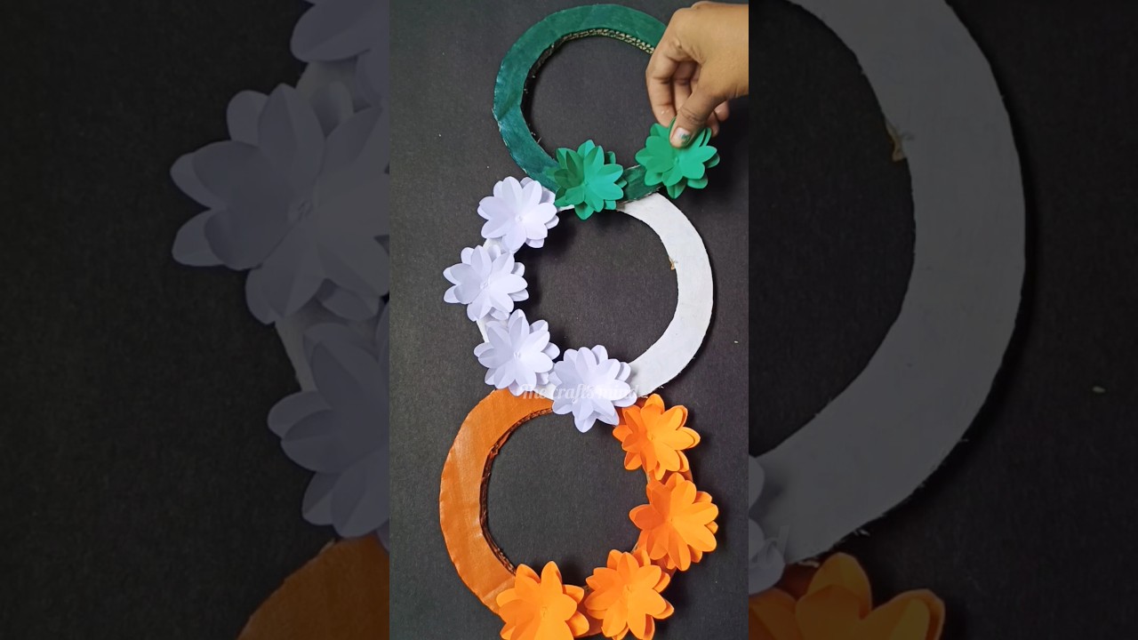 Tri colour wall hanging #independenceday #diy #craft #shorts
